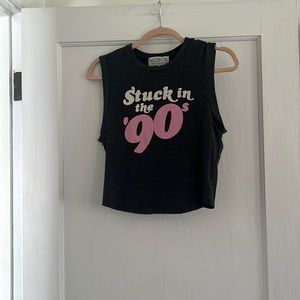 Stuck in the 90s cropped tank